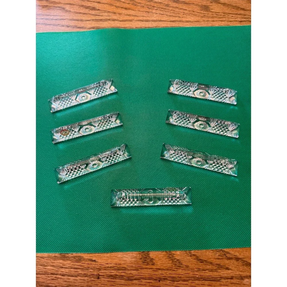 Baccarat Vintage Cut Crystal Knife Rests Set of 7 Clear Art Deco
